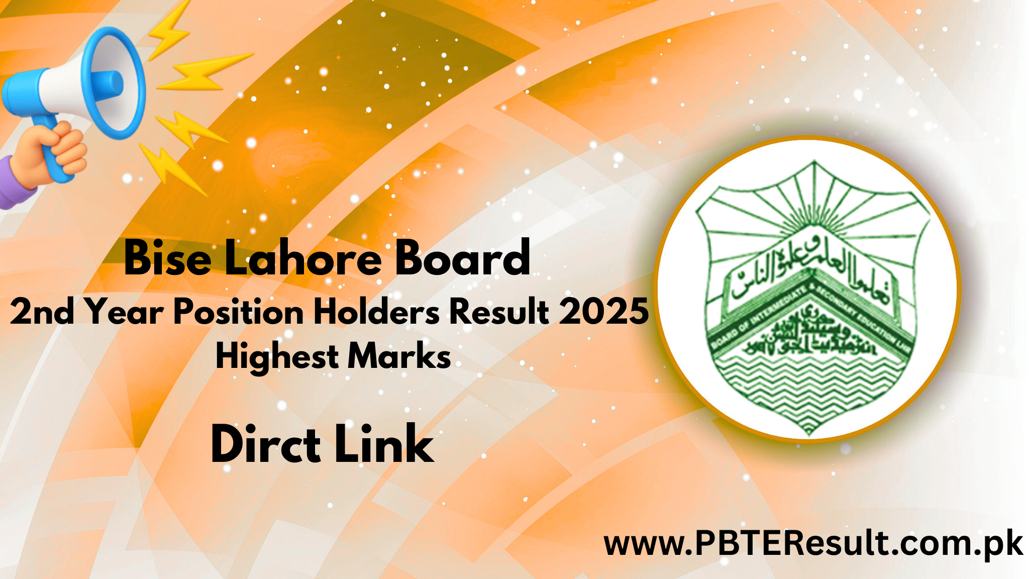 Bise Lahore Board 2nd Year Position Holders Result 2025 Highest Marks